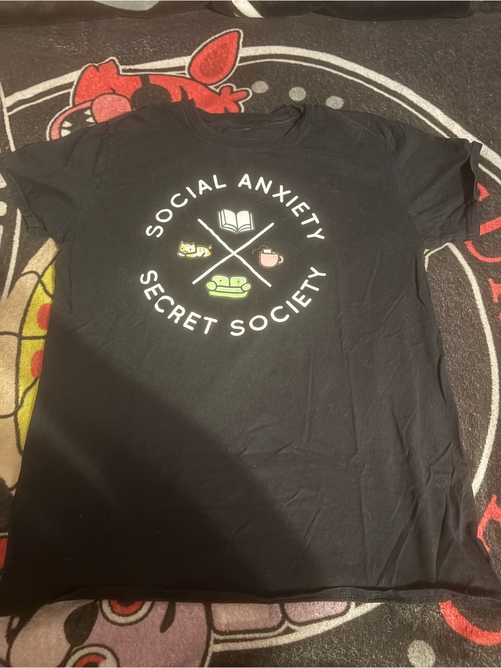Social Anxiety Secret Society Black Graphic Tee